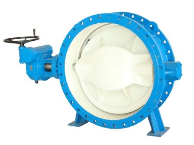 Nylon sprayed double offset butterfly valve