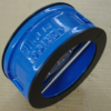 Rubber seated resilient dual plate check valve