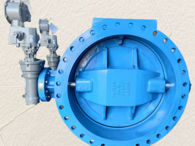 Double offset butterfly valve rubber seated