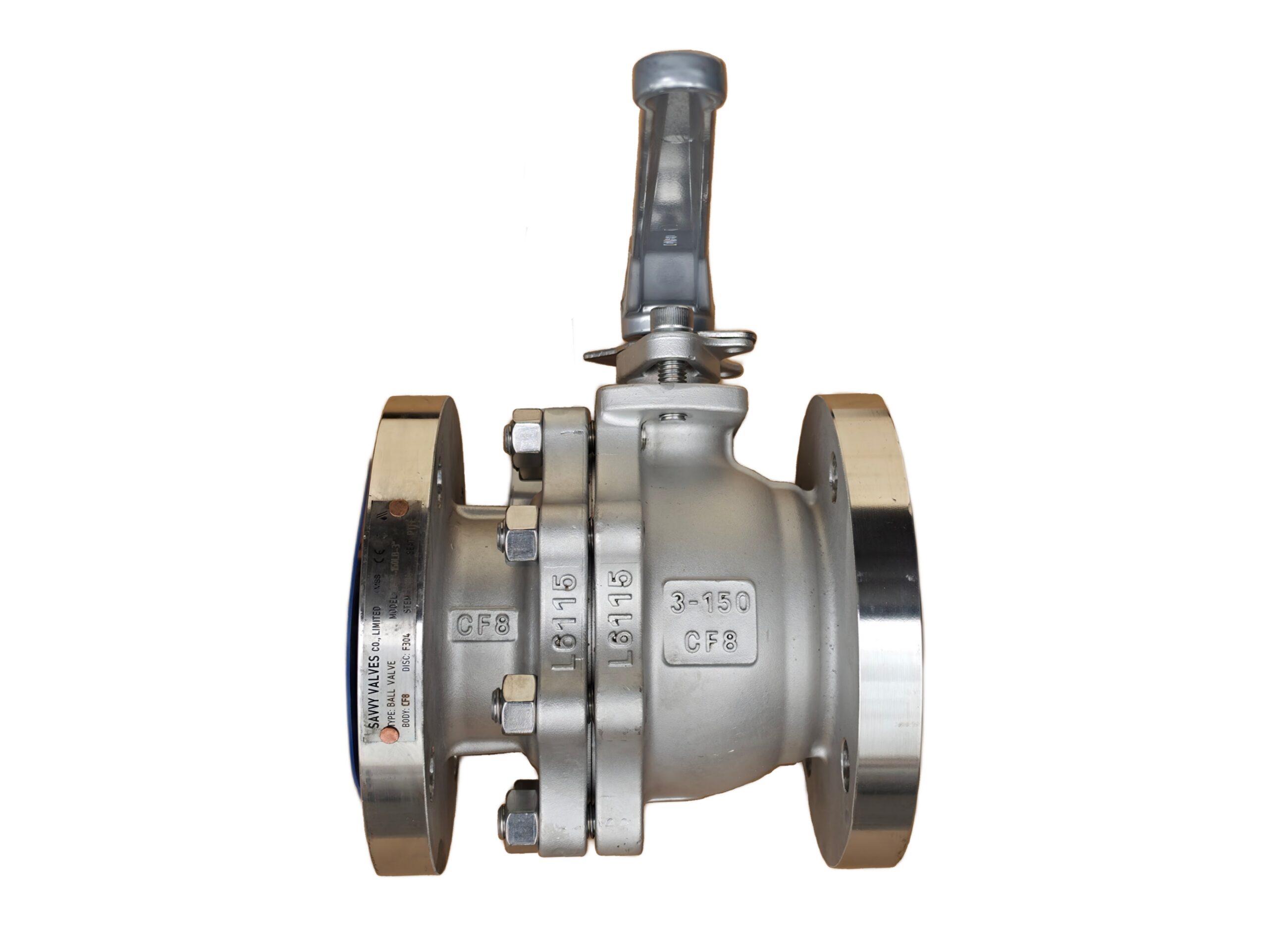 SS Floating Ball Valve – 3" 150LB RF - Image 2